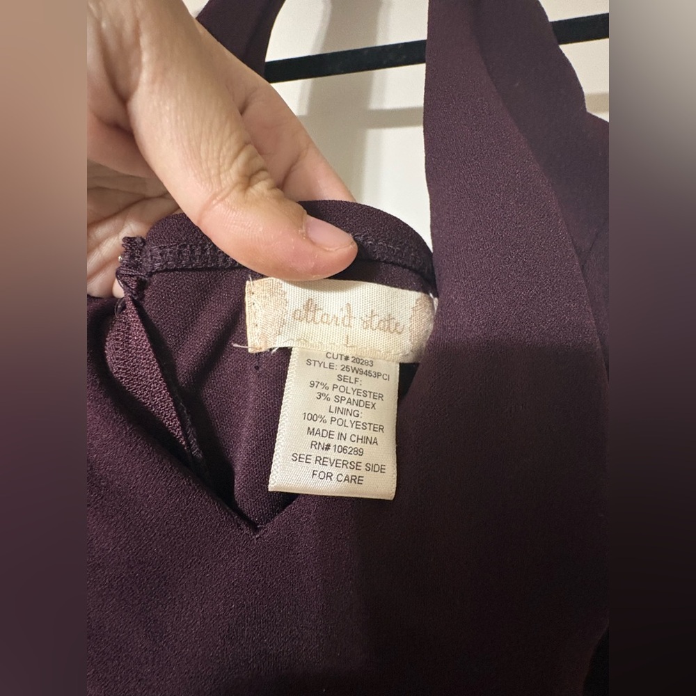 Altar’d State NWT Plunge Halter Tiered Skater Dress - Plum - Picture 3 of 4
